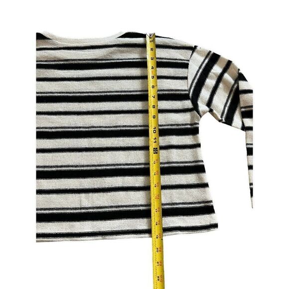 Zara Womens Rustic Sweater M Black White Knit Striped Pullover 2298/651 NWT - Picture 9 of 11